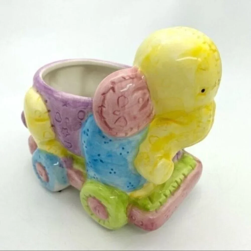 Vintage Planter Nursery Decor Baby Elephant